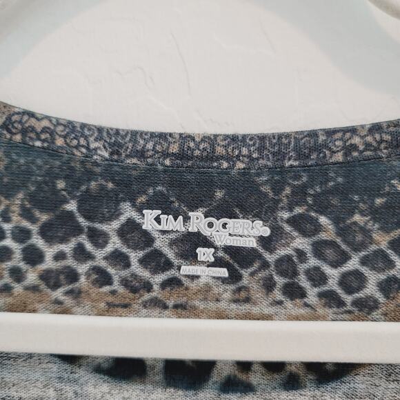 NWOT Kim Rogers Animal Prints Blouse Top Women's Size 1X - Picture 8 of 9